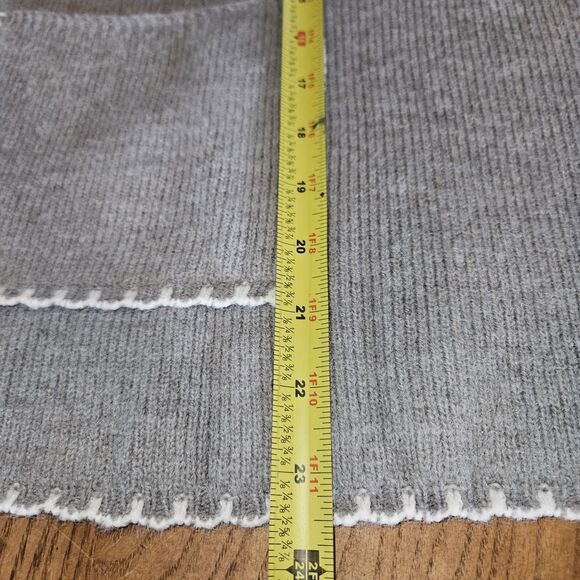 Gray Women Sweater with Pockets V-neck Oversize Trendy Lightweight V Neck LS New - Picture 8 of 8